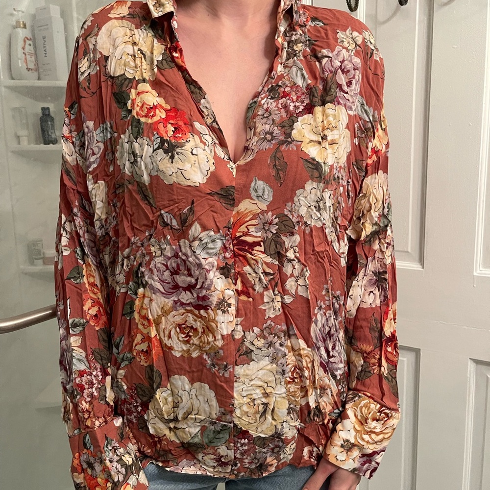 Zara Floral Printed Blouse